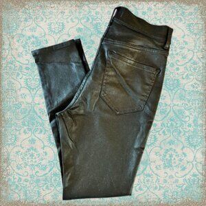 Express High Waisted Black Coated Skinny Jeans Size 8R